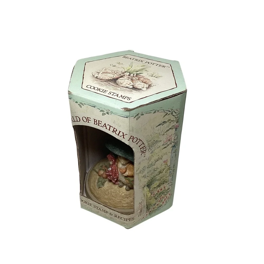 Beatrix Potter Benjamin Bunny Cookie Stamp Ceramic Figurine with Recipes 1997